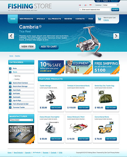 Fishing Store web template