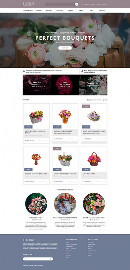 Flower Shop Responsive OpenCart Template