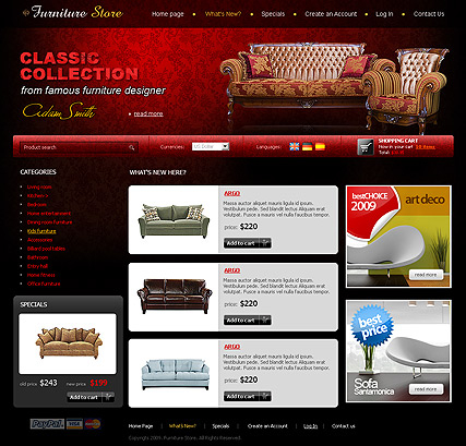 Furniture Store web template