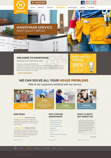 Handyman service web template