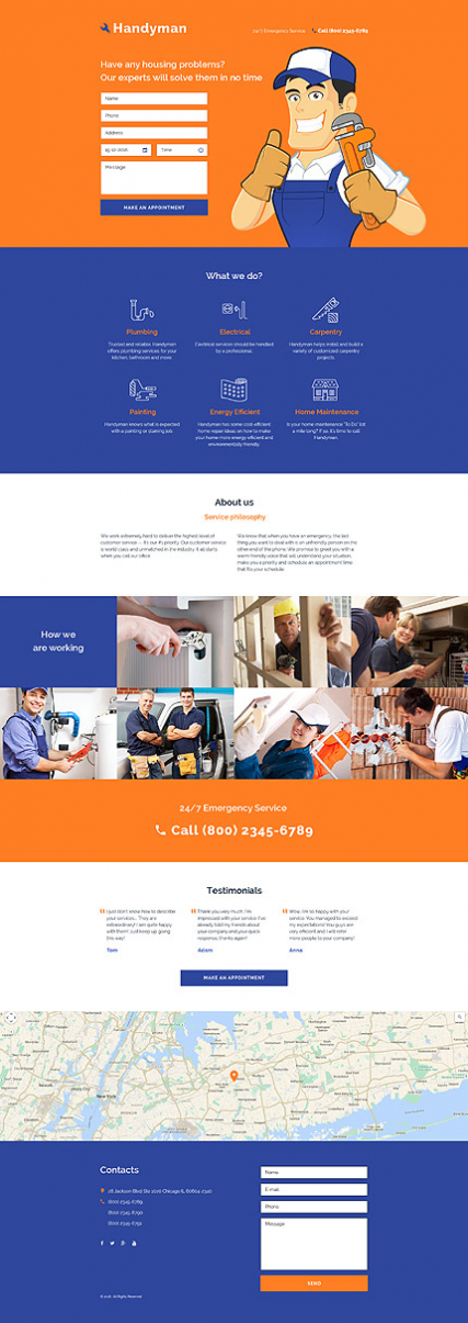 Home Repairs Responsive Landing Page Template