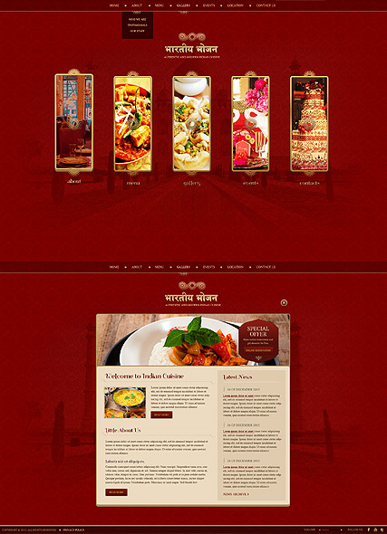 Indian Restaurant web template