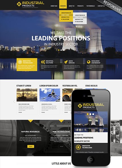 Industrial products web template
