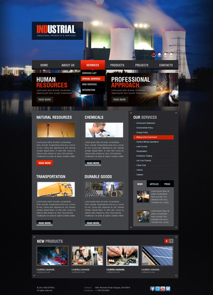 Industrial v2.5 web template