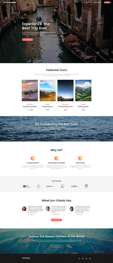 "Travel Agency" Landing Page Template, parallax effect