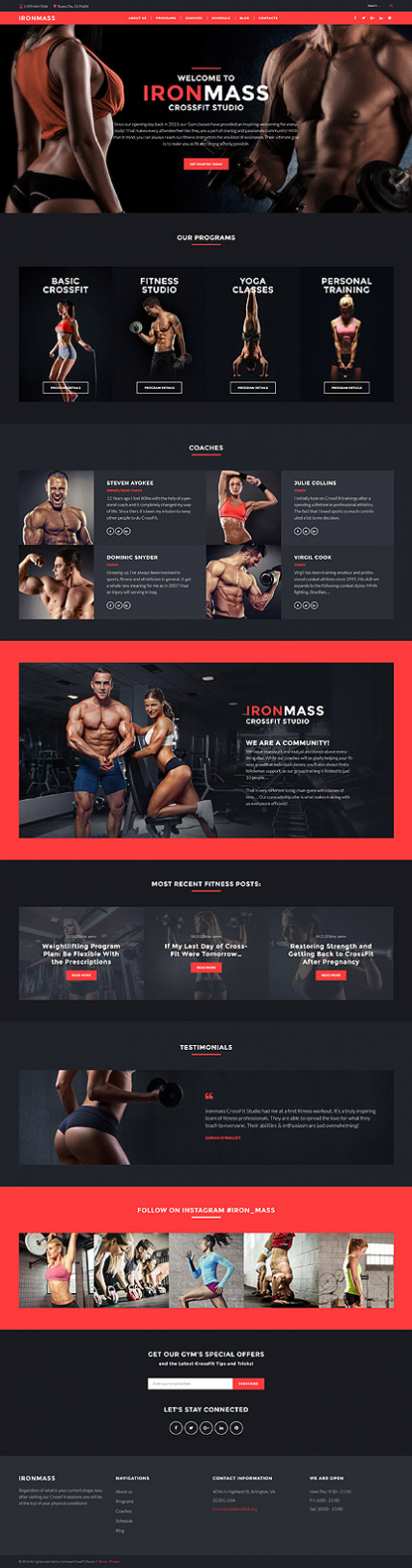 IronMass - Gym Fitness & Bodybuilding WordPress Theme