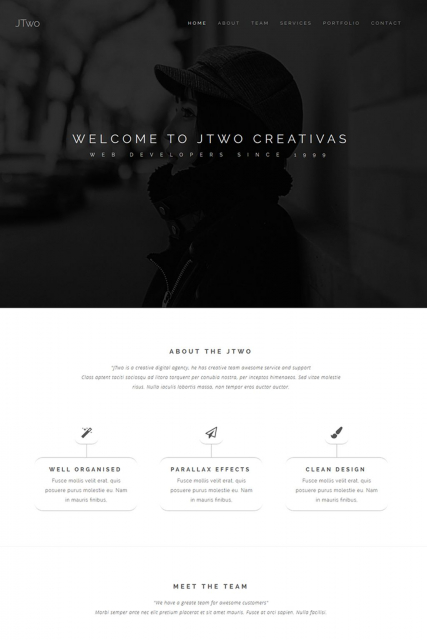 "JTWO" creative one page Adobe CC 2017 Muse Template