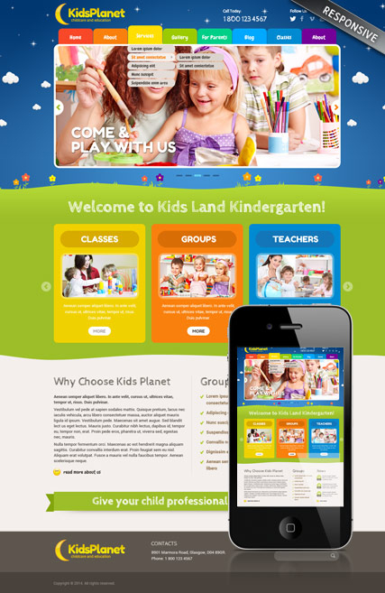 Kids Planet web template