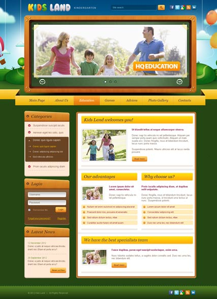 Kindergarten v2.5 web template