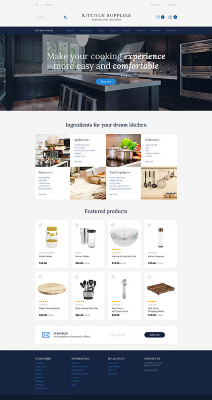 Kitchen Supplies - Kitchen Furniture OpenCart Template + RTL