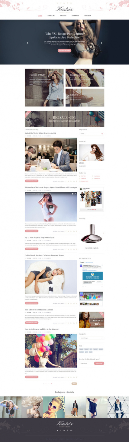Kustrix - Fashion Blog Magazine WordPress Theme