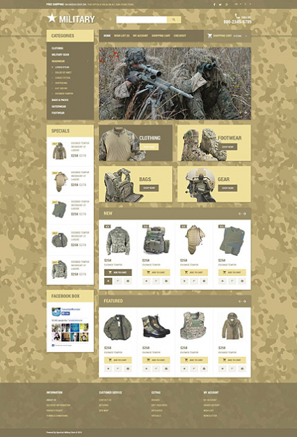 Military Star OpenCart Template