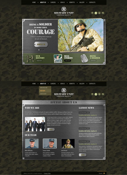 Military Unit web template