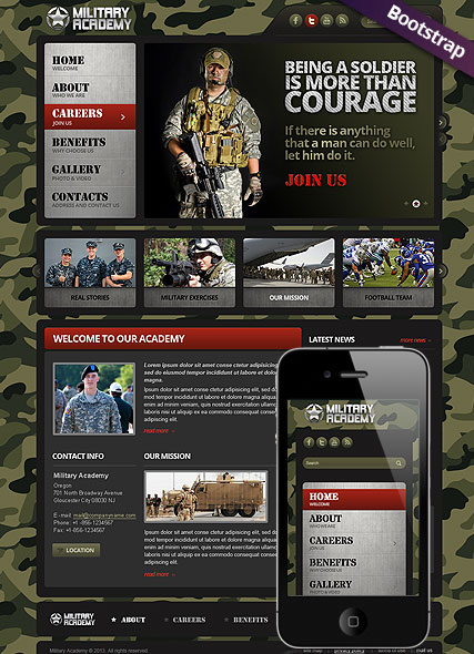 Military web template