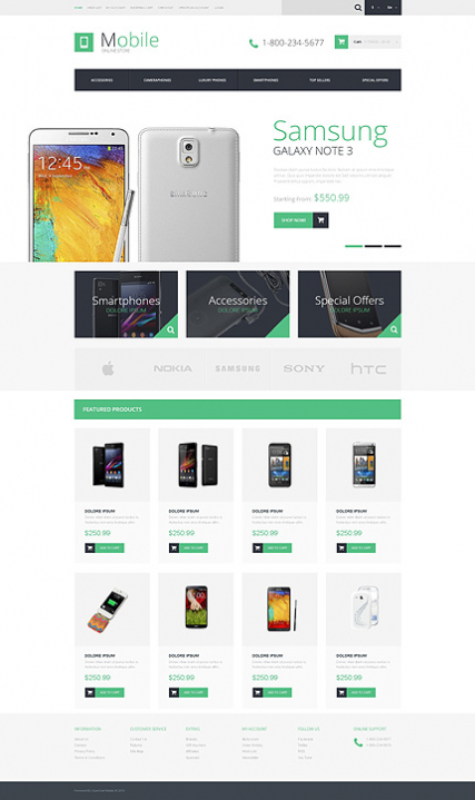 Mobile Store Responsive OpenCart Template