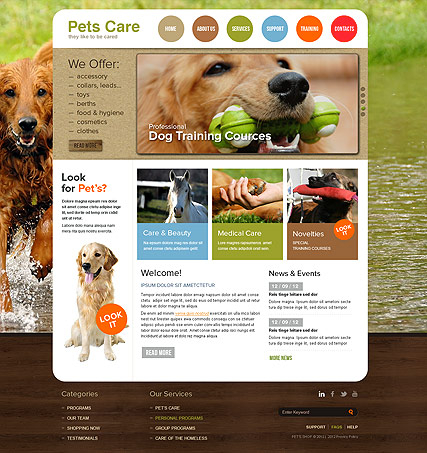 Pet Care web template