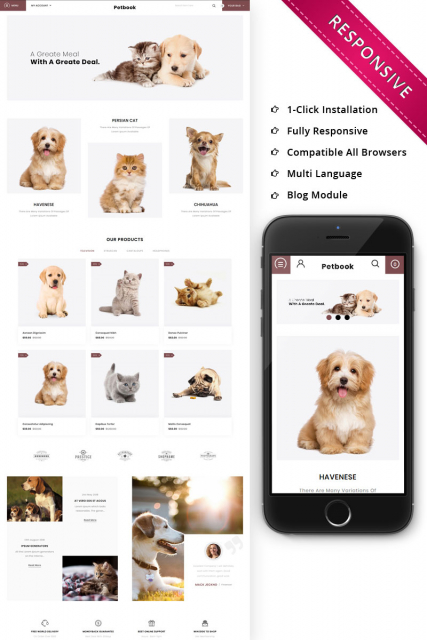 Petbook - Animal Shop Responsive OpenCart Template