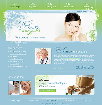 Plastic surgeon web template