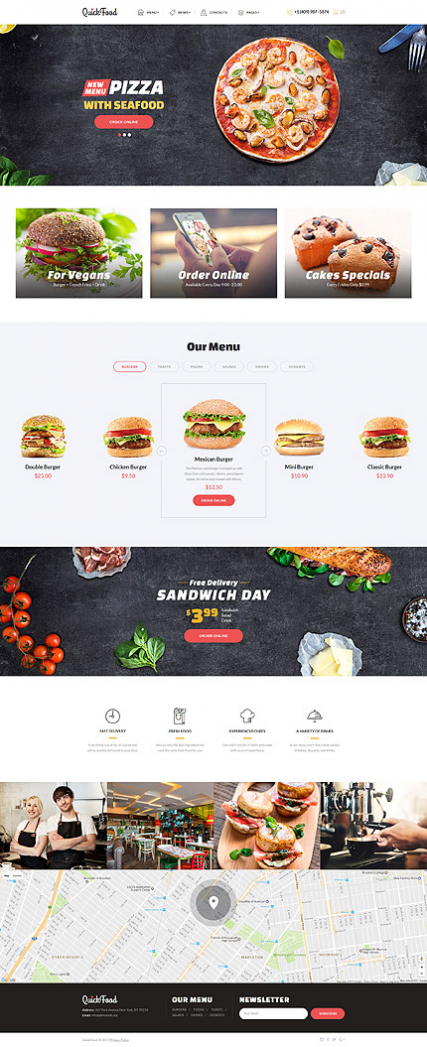 Quick Food - Fast Food Restaurant Responsive Multipage Website Template
