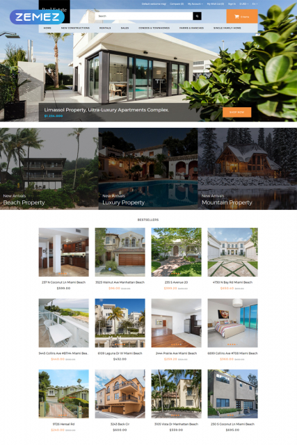 Real Estate - Real Estate Agency Clean OpenCart Template