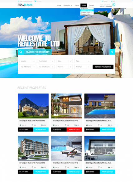 Real Estate Website Template - Free PSD Template - PSD Repo