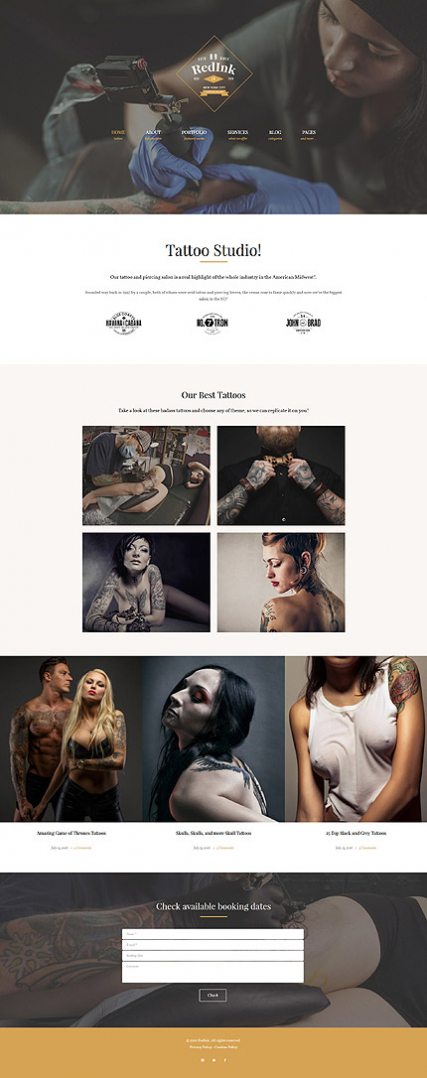 RedInk - Tattoo Salon WordPress Theme