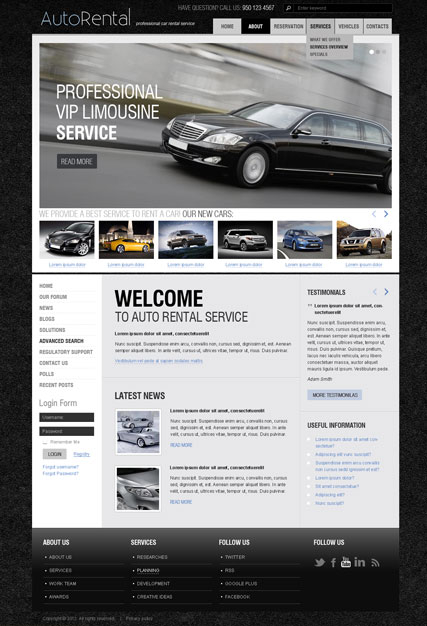 Rent a Car v2.5 web template