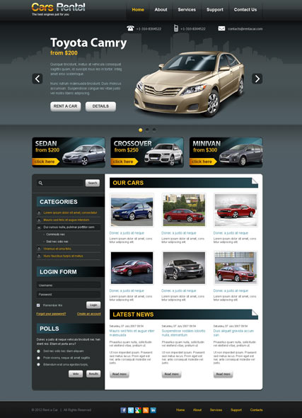 Rent a car v2.5 web template