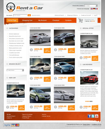 Rent a car web template
