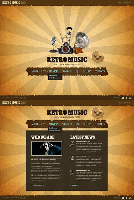 Retro Radio web template