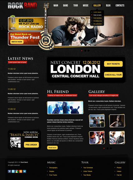 Rock Band v2.5 web template