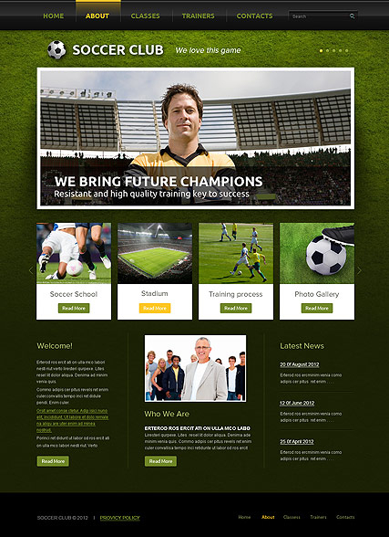 Soccer Club web template