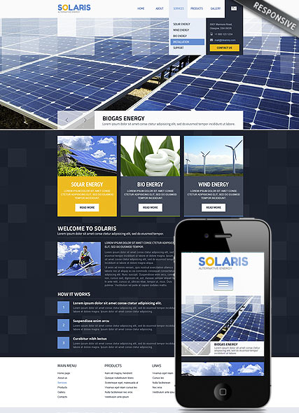 Solar Energy web template