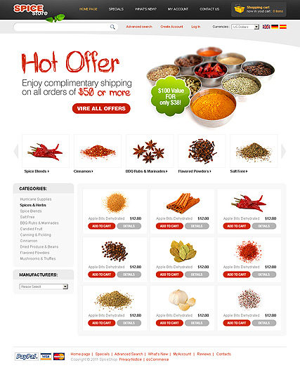 Spices 2.3 ver web template