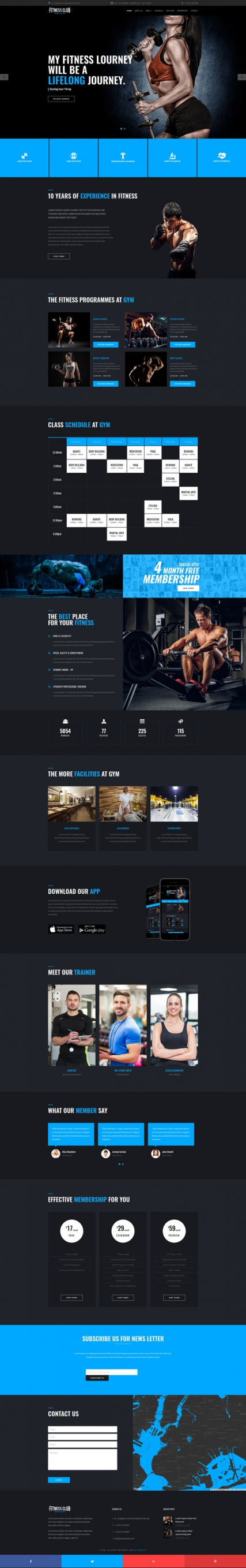 "Fitness club" stylish HTML web template for GYM
