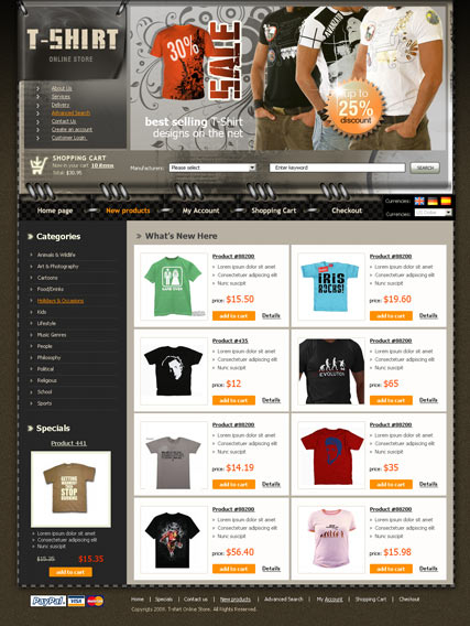 T-shirts web template