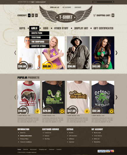 T-shirts web template