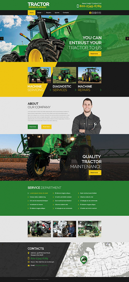 Tractor Maintenance Website Template