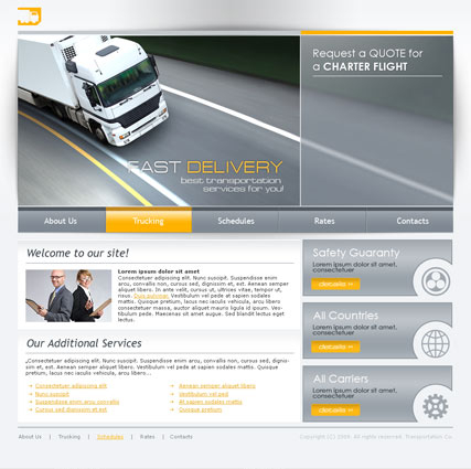 Transportation web template
