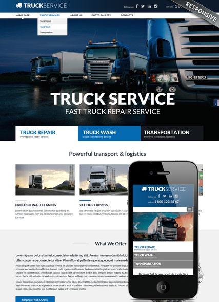 Truck service web template