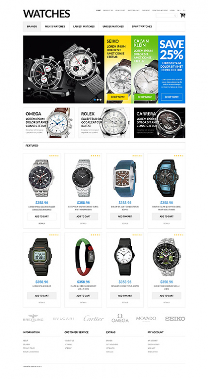 Watches Assortment OpenCart Template