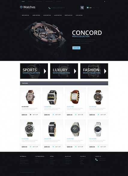 Watches Responsive OpenCart Template