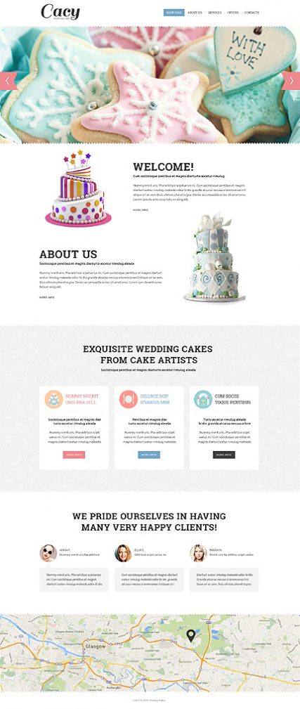 Wedding Cake Responsive Website Template