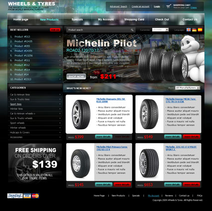 Wheel &amp; Tyres web template