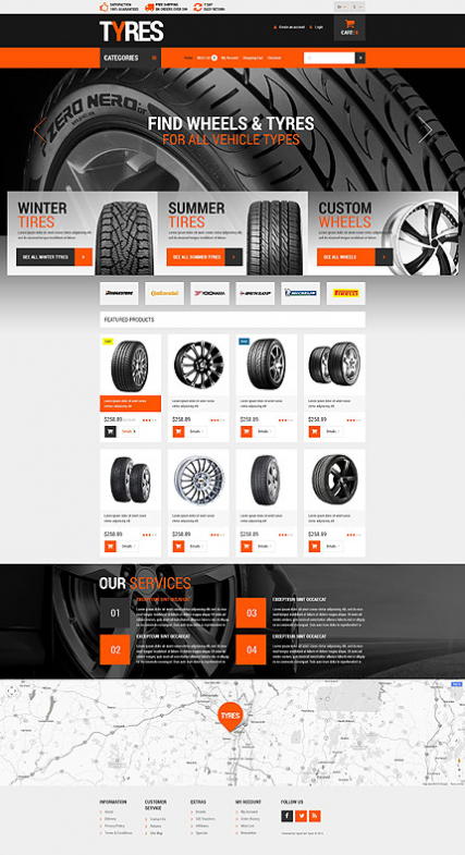 Wheels and Tyres OpenCart Template