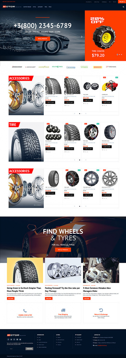 Wheels & Tires Responsive OpenCart Template